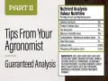 Analyse nutritive d'un aliment pour animaux, indiquant 17% de protéine brute, avec des conseils d'agronome.