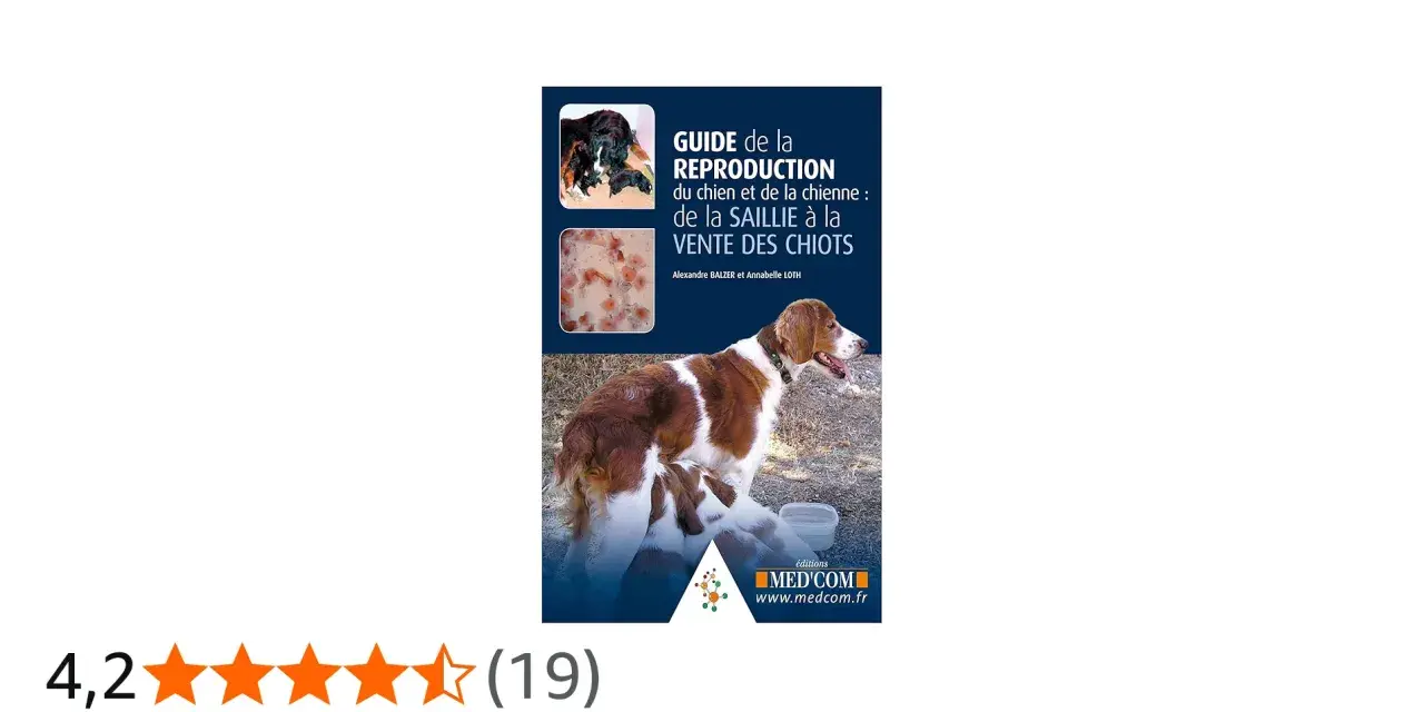 Guide sur la reproduction canine, de la saillie à la vente des chiots. L'image montre un accouplement chien et des chiots.