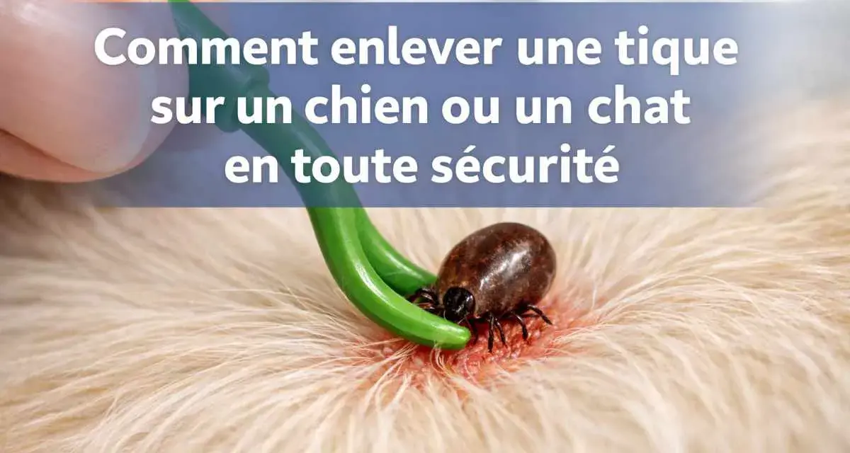 Utilisation d'un tire-tique pour enlever une tique sur un animal.