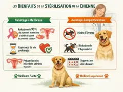 Les bienfaits de la stérilisation chien : réduction des tumeurs, espérance de vie prolongée, moins d'errance et d'agressivité.