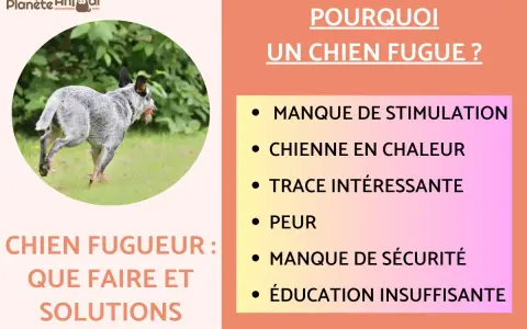 Chien fugueur : que faire et solutions. Causes possibles : manque de stimulation, peur, éducation insuffisante.
