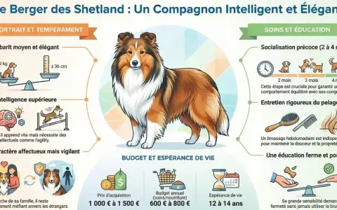 Le berger des Shetland, un chien intelligent et élégant, est présenté avec ses caractéristiques, son éducation et son entretien.