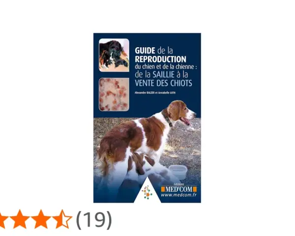 Guide sur la reproduction canine, de la saillie à la vente des chiots. L'image montre un accouplement chien et des chiots.
